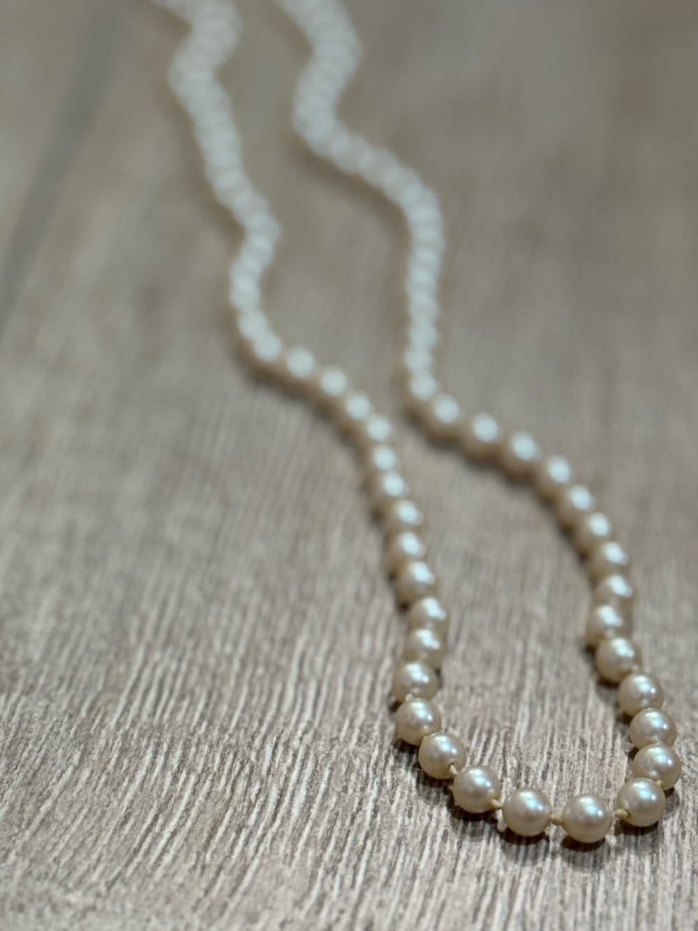 Vintage Pearl Necklace Strand Cream 26” - Picture 9 of 11